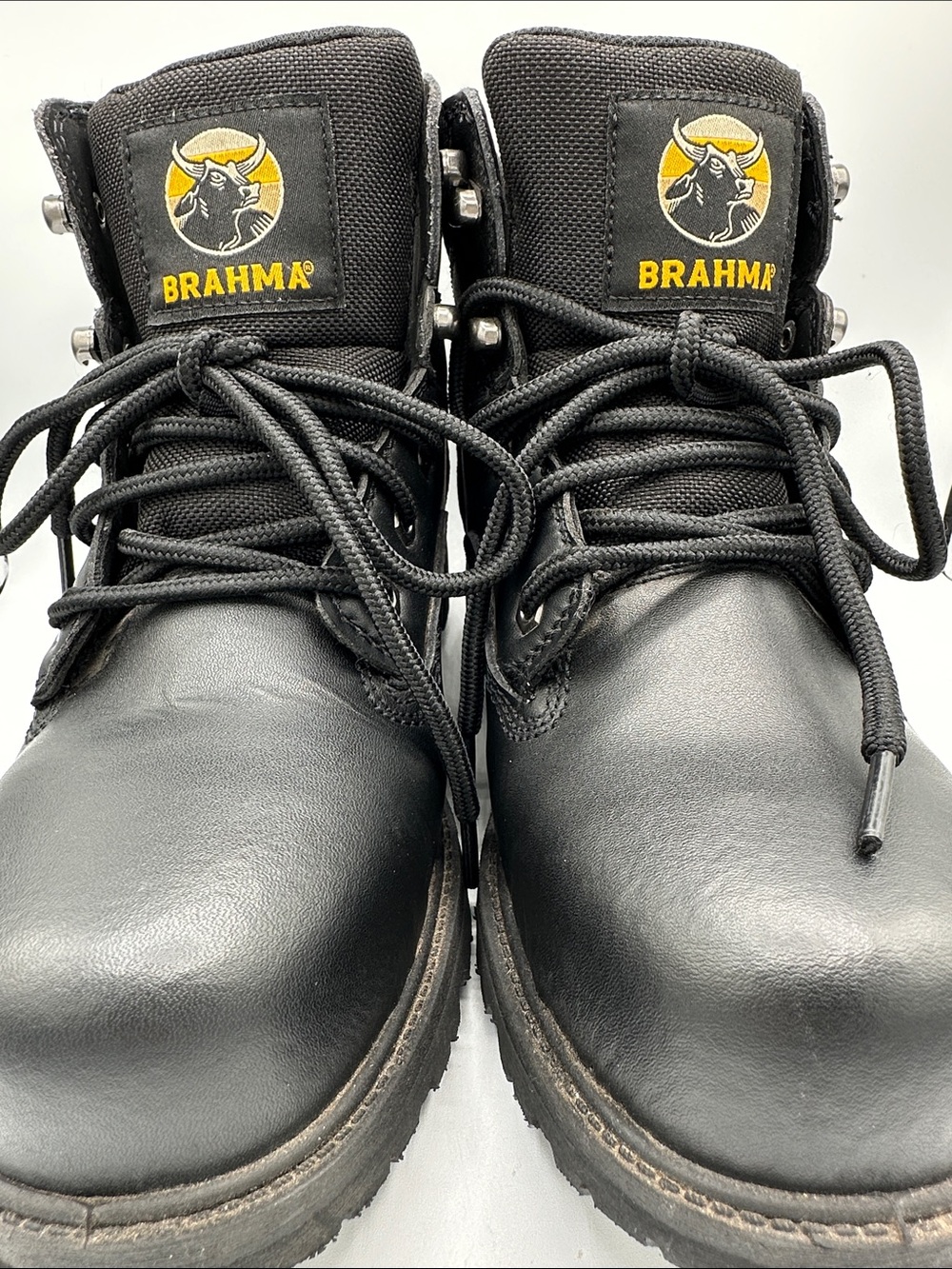 Brahma men's Gus black steel toe work boots, size 7W - Picture 6 of 11